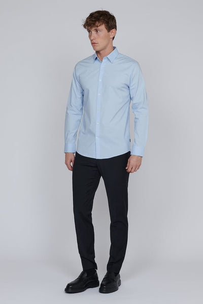 Matinique Robo Stretch Poplin LS - Chambray Blue