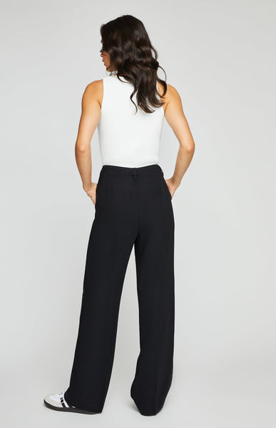 Gentle Fawn Lottie Pleat Front Pant in Black