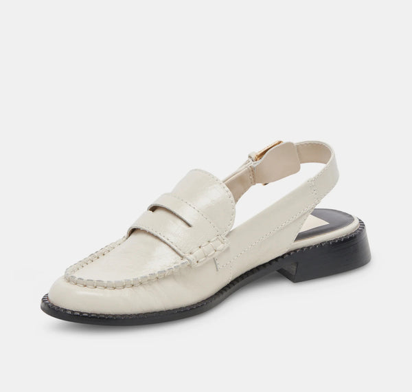 Dolce Vita Hardi Loafer in Ivory Crinkle Patent