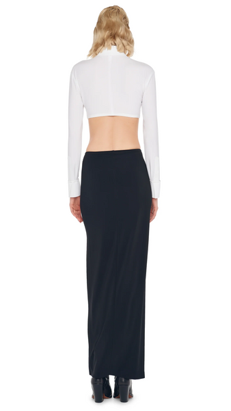 Norma Kamali Side Slit Long Skirt in Black