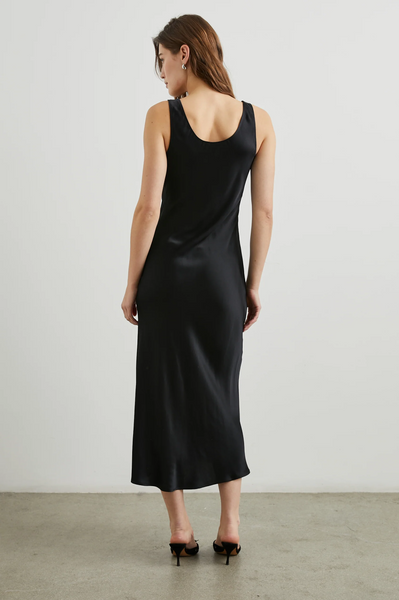 Rails Kailani Satin Crepe Sleeveless Dress in Black