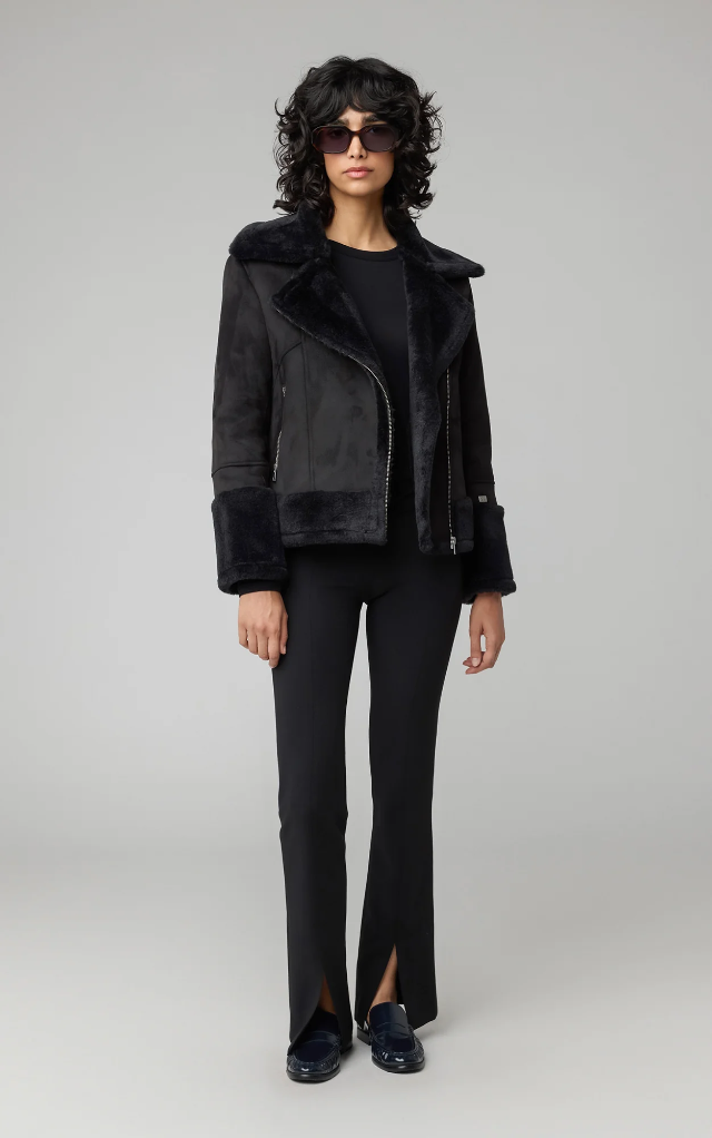 Soia & Kyo Phoebe Faux Sherpa Jacket in Black – manhattan casuals