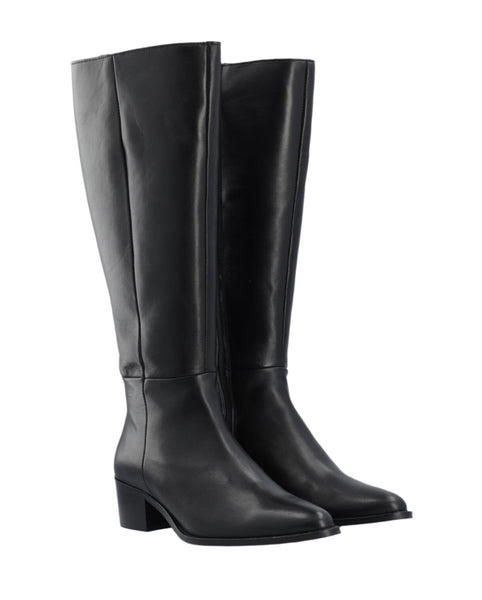 Bianco BiaCarol Knee High Side Zip Boot in Black
