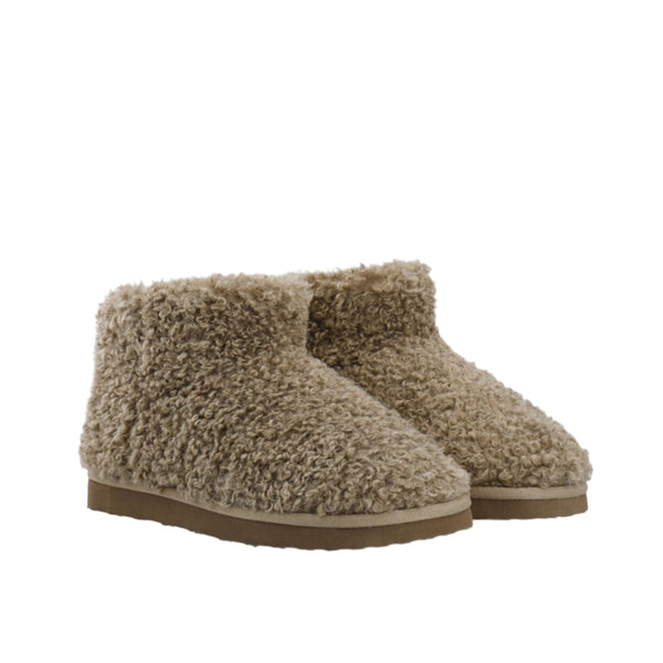 Bianco BiaSnow Faux Shearling Ankle Boot in Taupe