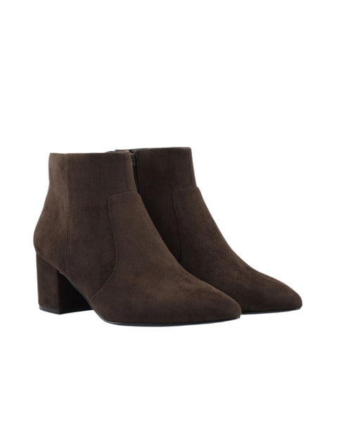 Bianco BiaDevived Faux Suede Ankle Boot Dark Brown