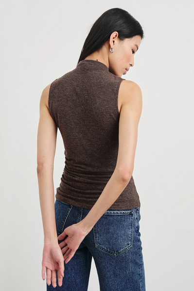 Rails Christen sleeveless tissue jersey t in heather brown