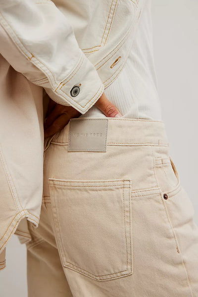 Free People Deep Trance Dropped BF in Casual Khaki