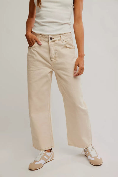 Free People Deep Trance Dropped BF in Casual Khaki