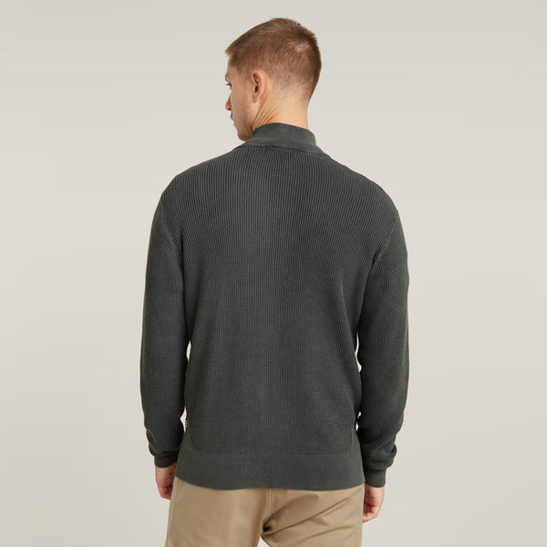 G-STAR Serrated Full Zip Knit - GS Grey