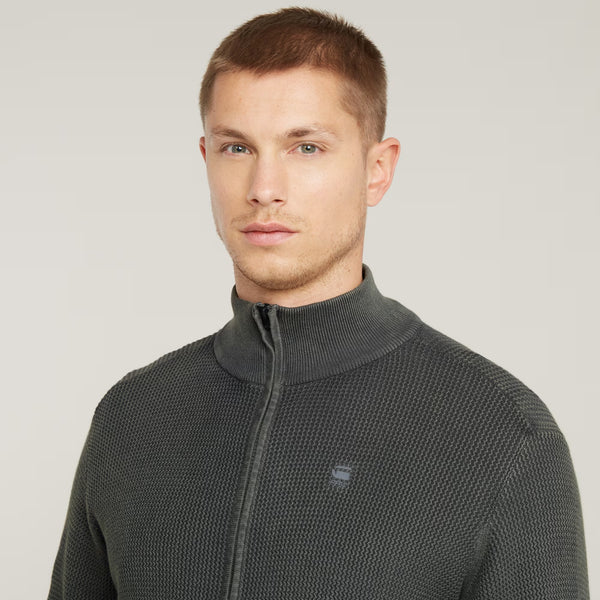 G-STAR Serrated Full Zip Knit - GS Grey