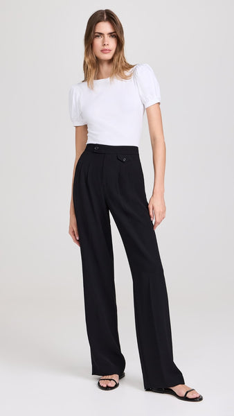 Paige Brigida Straight Leg Trouser Pant in Black