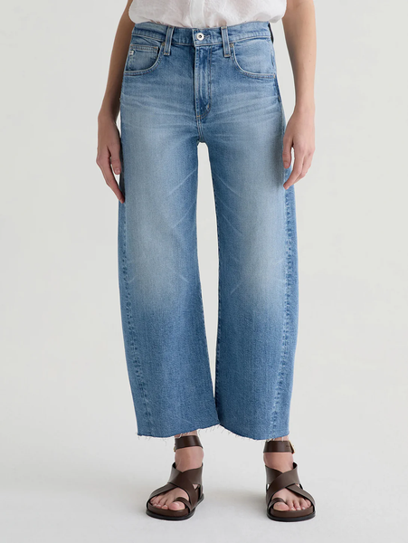 AG Hattie Crop high-rise  barrel jean in Helios