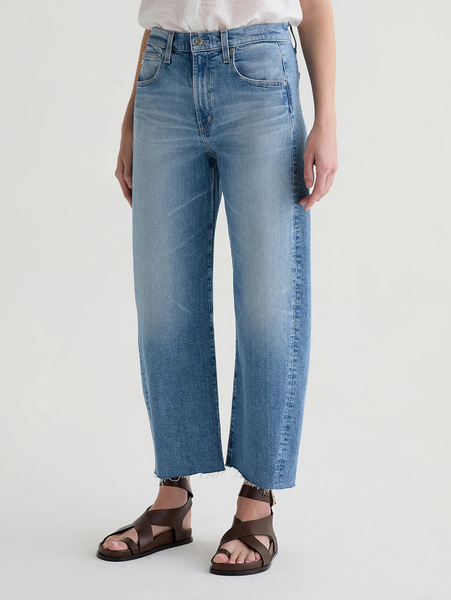 AG Hattie Crop high-rise  barrel jean in Helios