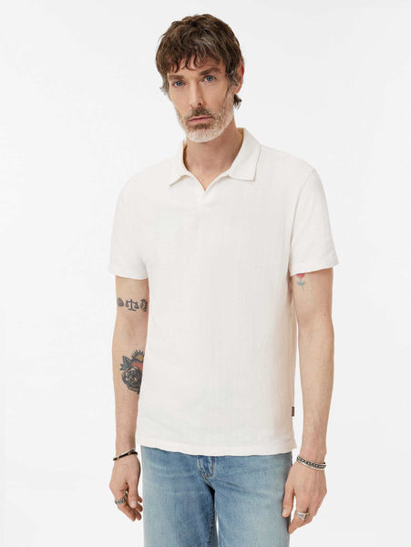 John Varvatos Zion SS Garment Dye Polo - Salt