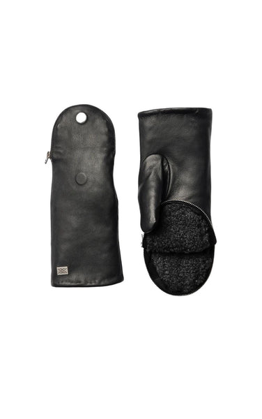 Soia&Kyo Betrice-N Faux Fur Lined Mittens in Black
