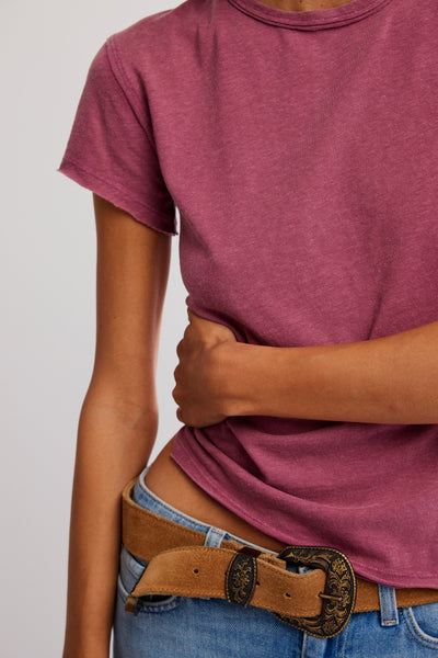 Free People Short Sleeve Nova Tee in Crushed Berry