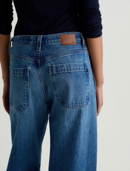 AG Mercer Cuffed High Rise Barrel Jean in Nouveau