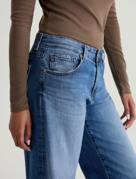AG Adria Low-Rise Wide Leg Jean in Headline