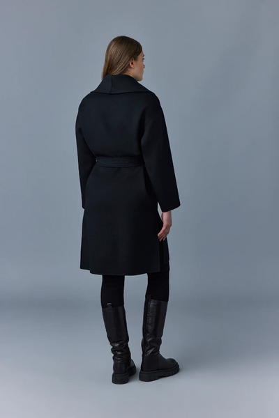 Mackage Thalia double face Wool  Wrap Coat in Black