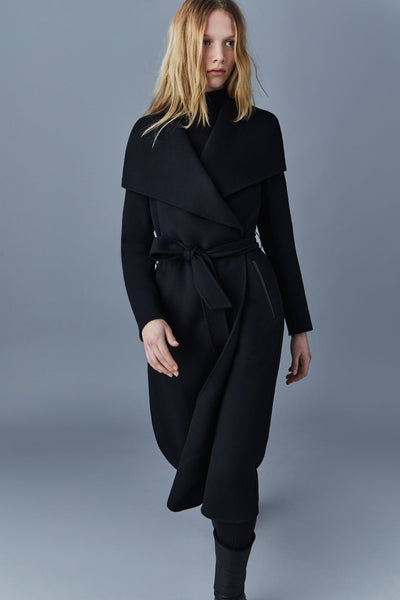 Mackage Mai-CN Light Wool Wrap Coat Black