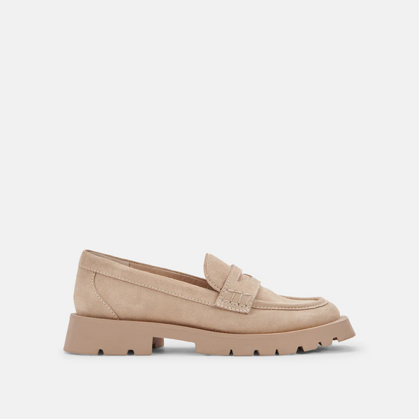 Dolce Vita Elias Sleek Chunky Sole Loafer in Dune Suede