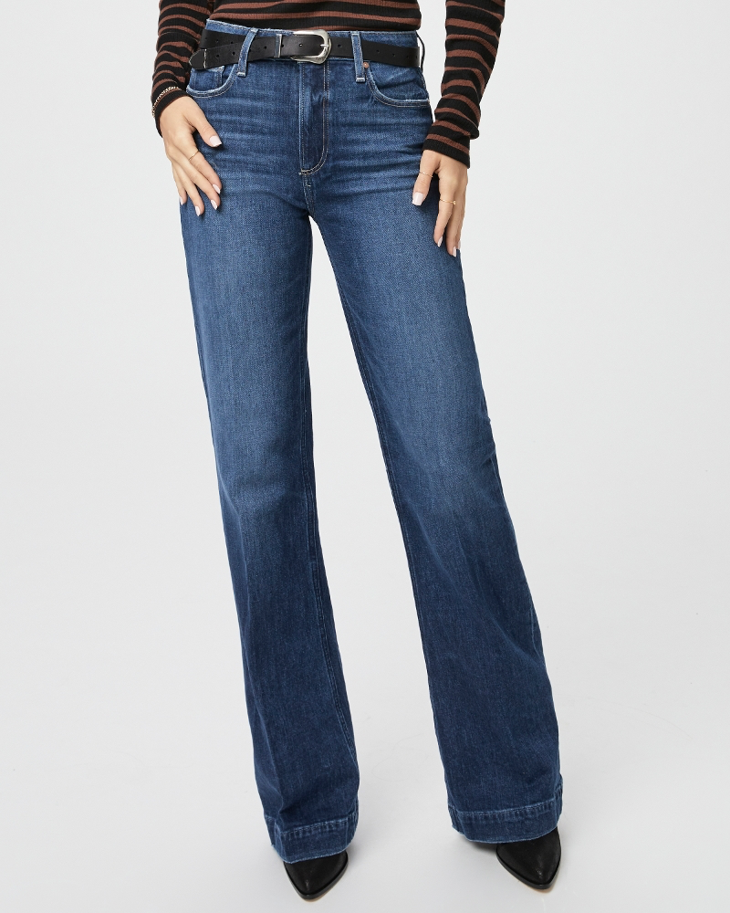 Paige Leenah 34” Hi Waist Sleek Wide Leg Jean in Narrative
