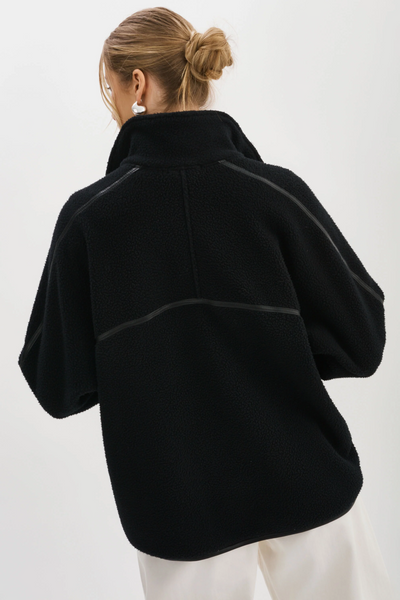 LaMarque Helsa Polar Fleece Pullover in Black/Black