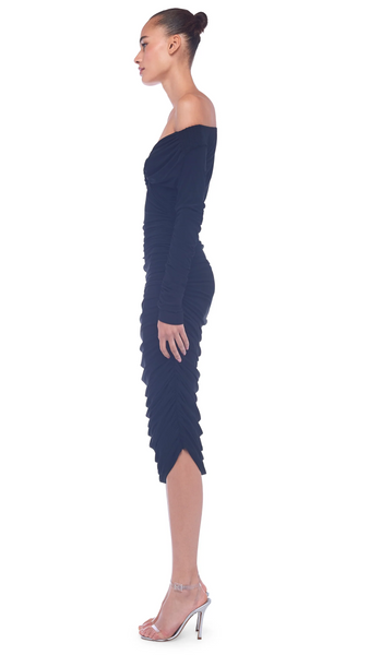 Norma Kamali Long Sleeve Tara Dress in Black