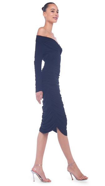Norma Kamali Long Sleeve Tara Dress in Black