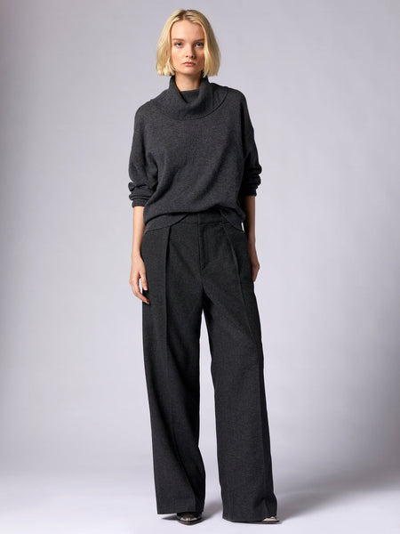 Equipment Owen Wool Trouser in Charcoal Heather