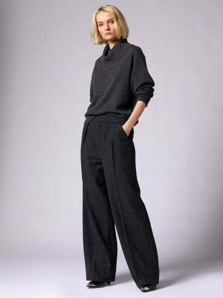 Equipment Owen Wool Trouser in Charcoal Heather