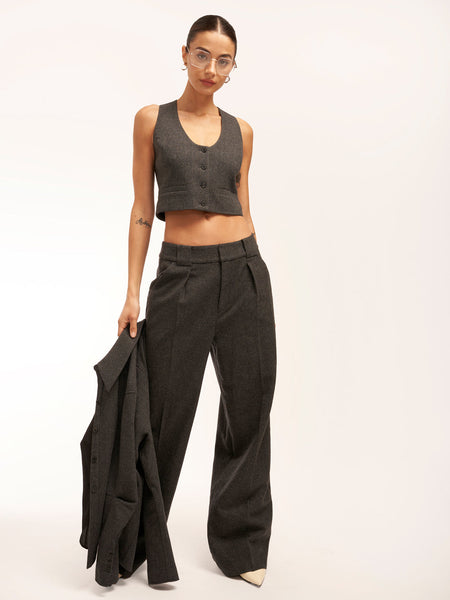 Equipment Owen Wool Trouser in Charcoal Heather