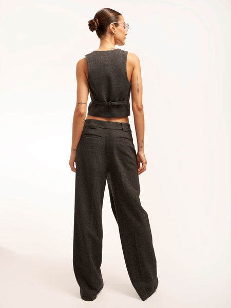 EQUIPMENT Charlie wool vest in Charcoal Heather