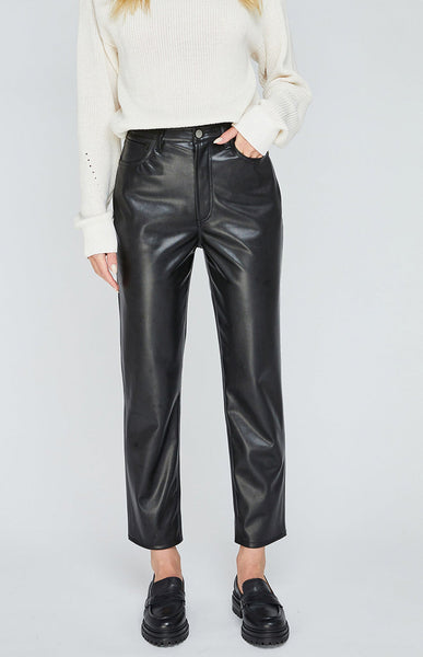 Gentle Fawn Carter Brushed Back Leatherette Pant Black