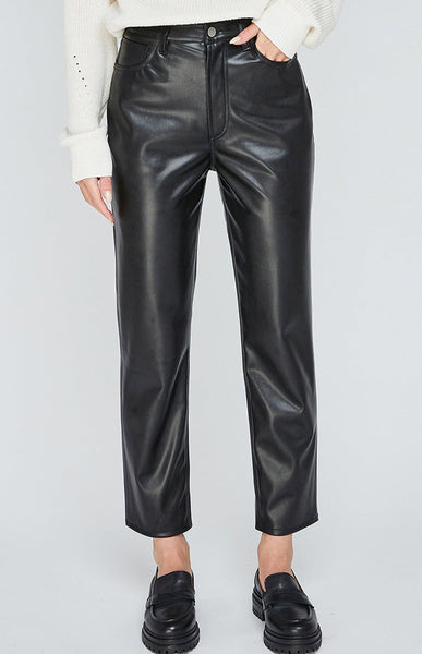 Gentle Fawn Carter Brushed Back Leatherette Pant Black