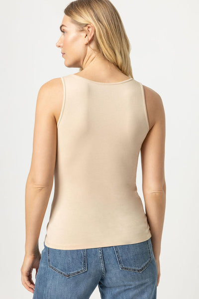 Lilla P Pima Modal and Spandex Scoop Tank in Nude