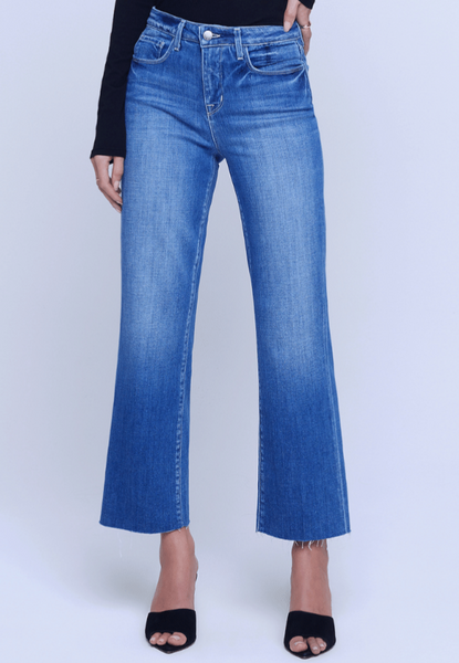 L'AGENCE Wanda Hi Rise Crop Wide Leg in Bordello