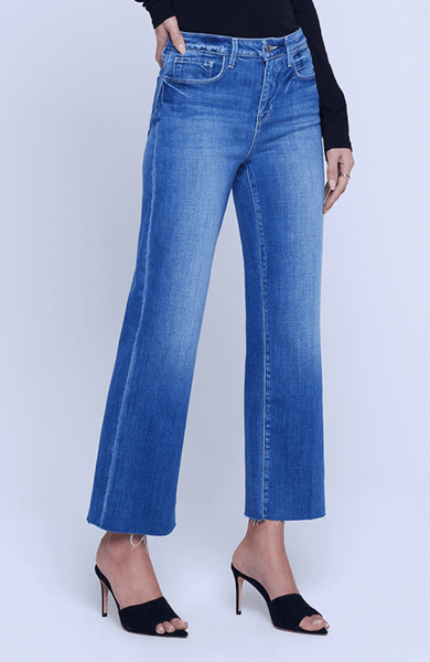 L'AGENCE Wanda Hi Rise Crop Wide Leg in Bordello