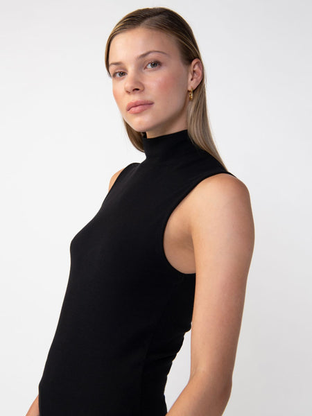 Sanctuary Essentials Sleeveless Mock Neck top Black