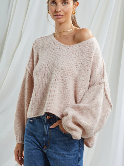 Charli Mia Sweater in Soft Pink