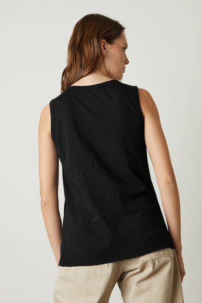Velvet Taurus Cotton Slub Sleeveless Tank in Black