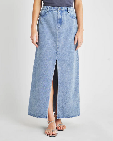 Splendid Rhiannon Denim Maxi Skirt in Indigo