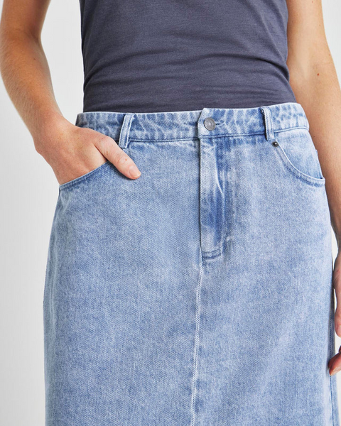 Splendid Rhiannon Denim Maxi Skirt in Indigo