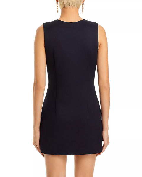 FRAME Button Front Sleeveless Dress in Navy