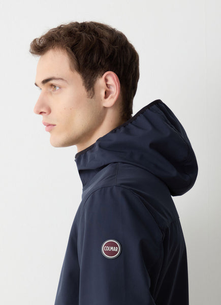 COLMAR Men's Softshell Hooded Jacket - Dark Blue