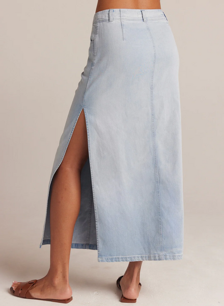 bella dahl Indigo Tencel Cotton Stretch Skirt Ocean Mist