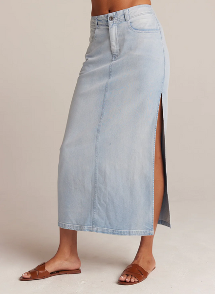 bella dahl Indigo Tencel Cotton Stretch Skirt Ocean Mist