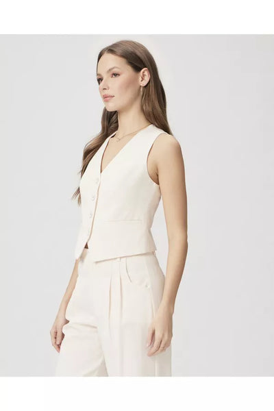 Paige Iris Button Front Vest in Cream