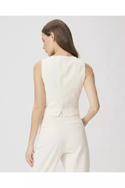 Paige Iris Button Front Vest in Cream