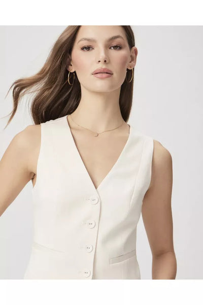 Paige Iris Button Front Vest in Cream